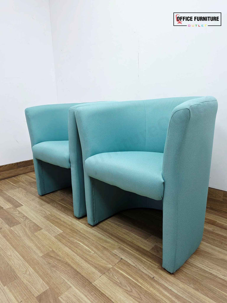 Set of Two Light Blue Tub Chairs