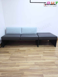 Brunner Designer 2 Seater Sofa & Pod Ottoman - Light Blue