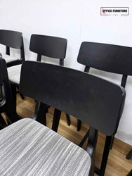 Frovi Scandi High Stool – Black Frame with Grey Upholstered Seat (Set of 10)