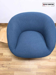 Allermuir Jinx Single Seat Lounge Chair – Dark Blue Lounge Chair with Side Table