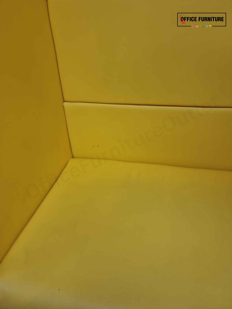 Bright Yellow Faux Leather Seating Booth – Set of 2