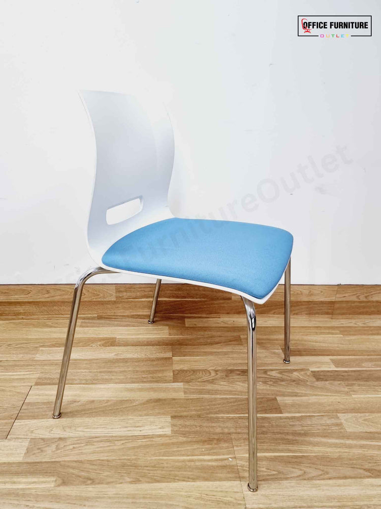 Round Canteen Table with Blue Allermuir Chairs