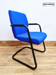 Set of 2 Blue Visitor Chairs By DS Ergonomics