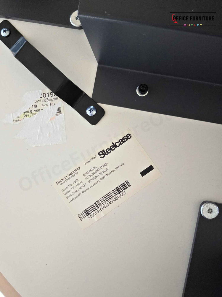 Steelcase Round Table with 2 Boss Design Mars Cantilever Armchairs