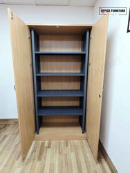 Tall Oak Double Door Wooden Cabinet (ST43)