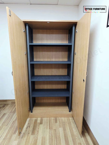 Tall Oak Double Door Wooden Cabinet (ST43)