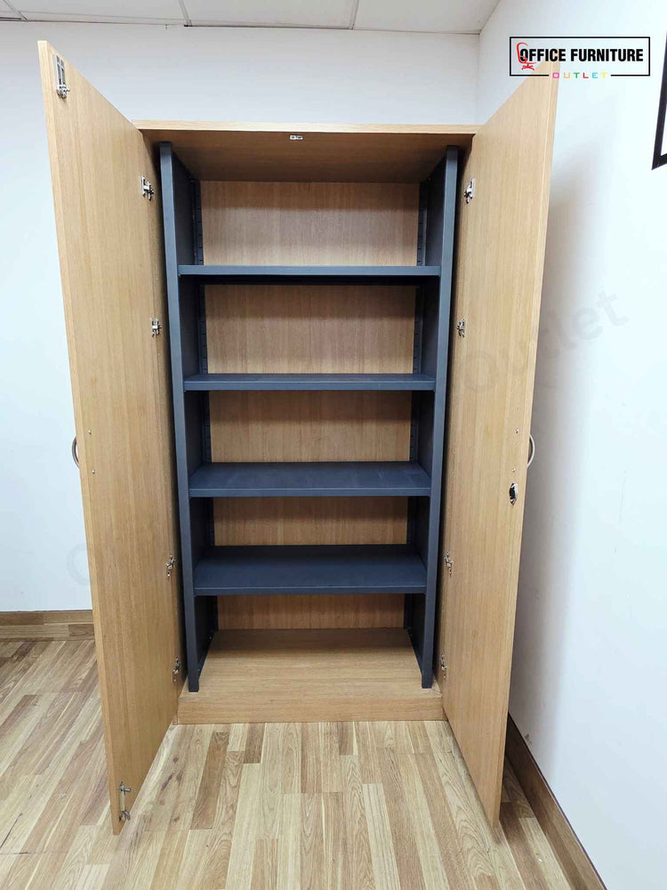 Tall Oak Double Door Wooden Cabinet (ST43)