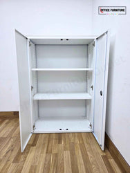 White Metal Mid-Height Office Storage Cabinet (ST65)