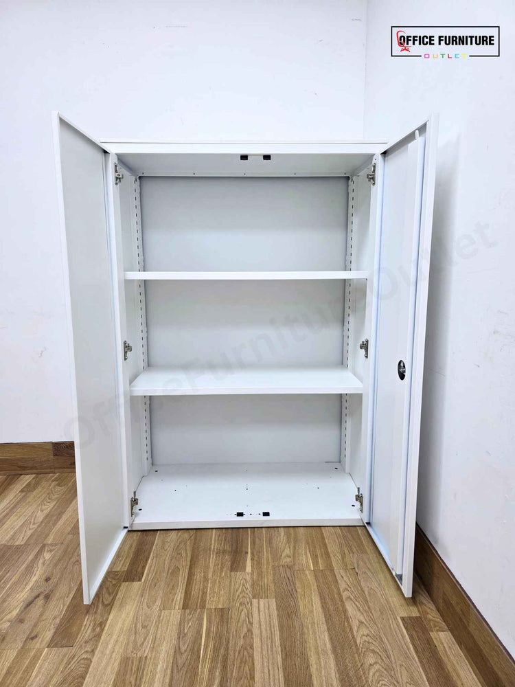 White Metal Mid-Height Office Storage Cabinet (ST65)