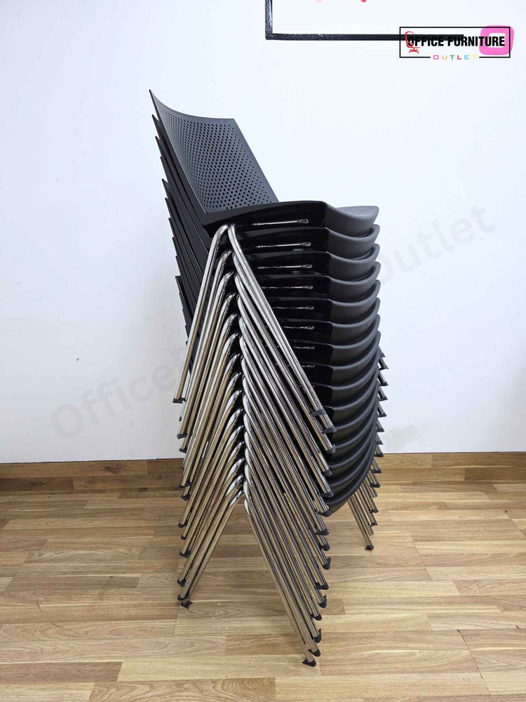 Black Strike Stackable Plastic Chair by Paolo Scagnellato