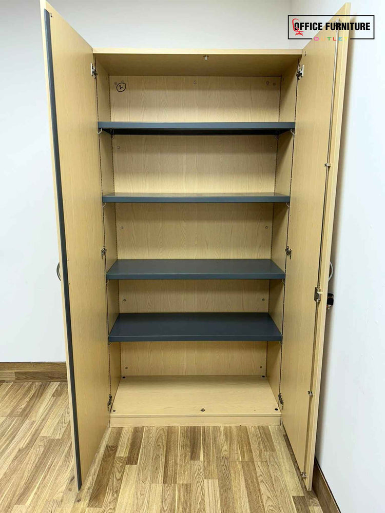 Tall Double Door Wooden Cabinet