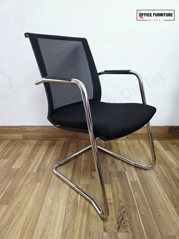 Ten Person Black Glass Boardroom Table with Narbutas Chairs
