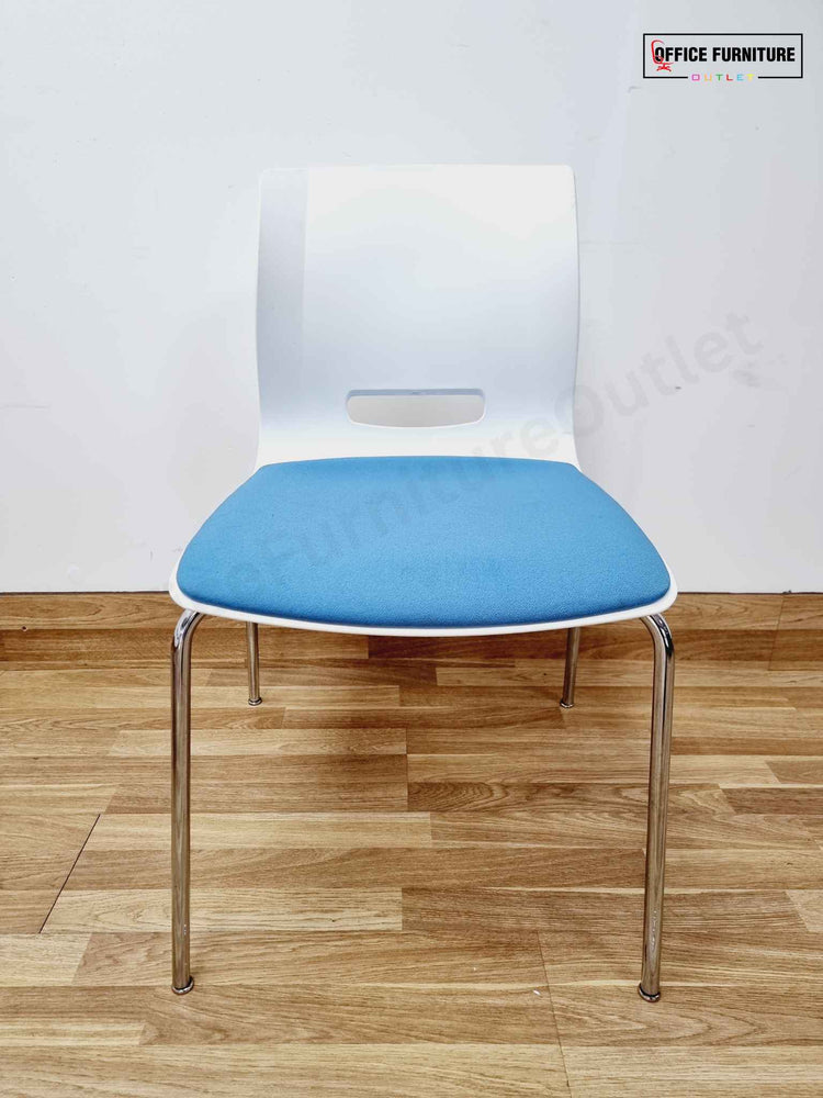 Round Canteen Table with Blue Allermuir Chairs
