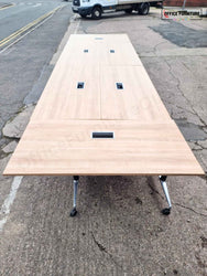 Set of Six Flip Top Tables with Fourteen Chairs