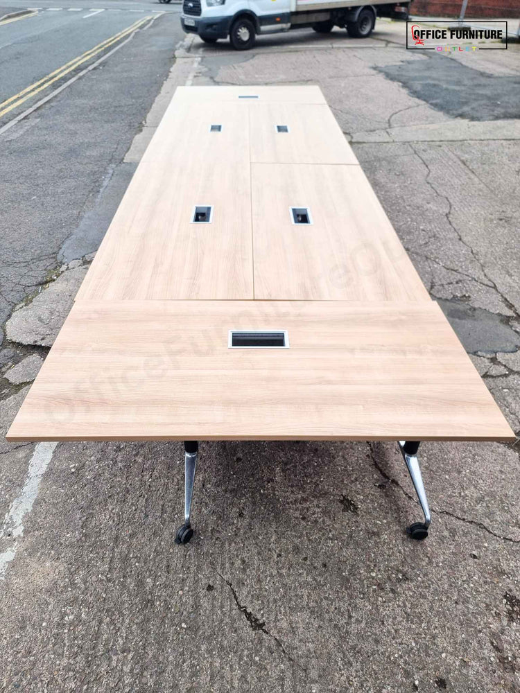Set of Six Flip Top Tables with Fourteen Chairs