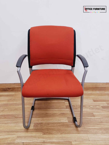 Interstuhl Cantilever Meeting Chair – Burnt Orange (Stackable)