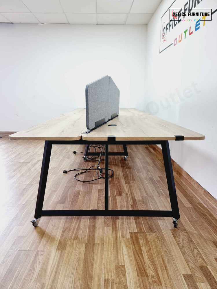 Four Person Frovi Bench Desk Workstation