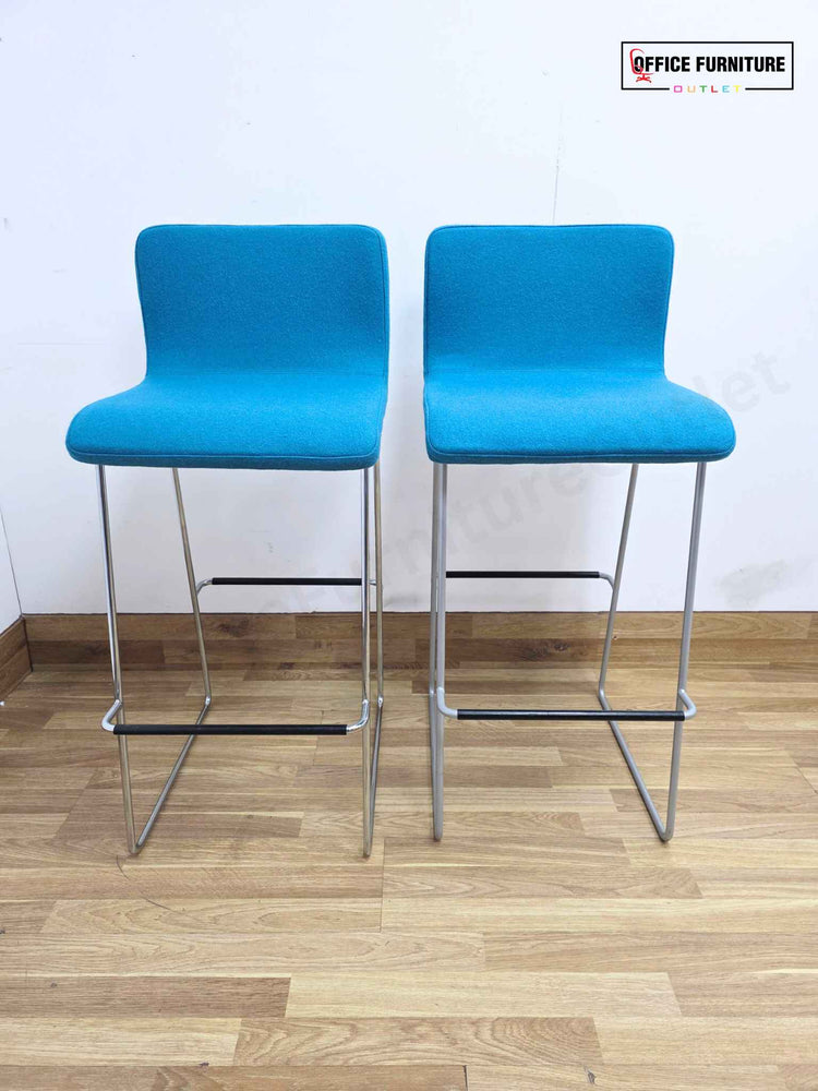 Orangebox Peak 03U Bar Stools Set of 2 Teal Office Stools
