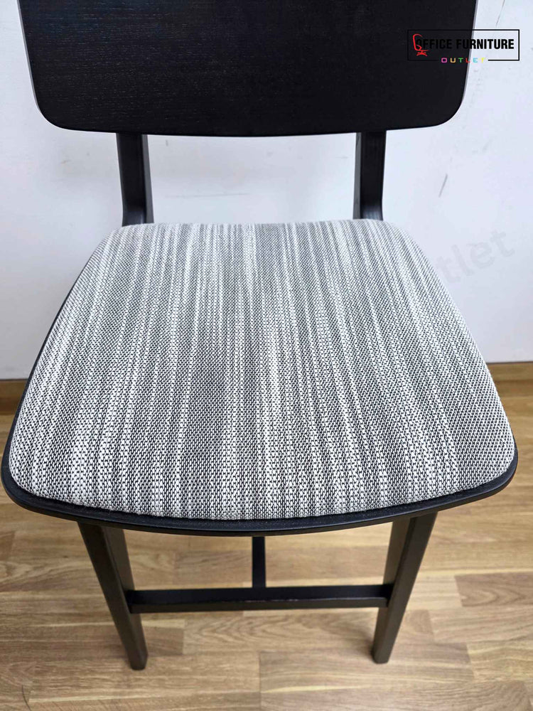 Frovi Scandi High Stool – Black Frame with Grey Upholstered Seat (Set of 10)