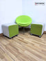 Allermuir Seating Set – Conic A630 Tub Chair & 2x Pause Mobile Low Stools (Green/Grey)