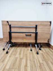 Set of Six Flip Top Tables with Fourteen Chairs