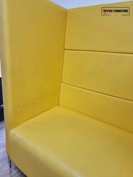 Bright Yellow Faux Leather Seating Booth – Set of 2