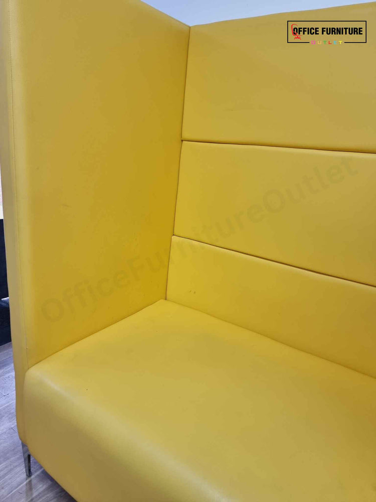 Bright Yellow Faux Leather Seating Booth – Set of 2