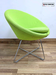 Allermuir Seating Set – Conic A630 Tub Chair & 2x Pause Mobile Low Stools (Green/Grey)