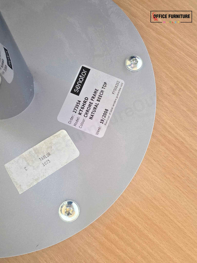 Canteen High Round Table with Allermuir Wooden Bar Stools x3