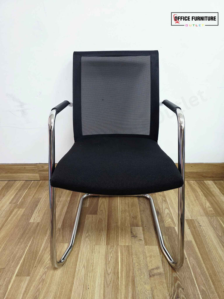 Ten Person Black Glass Boardroom Table with Narbutas Chairs