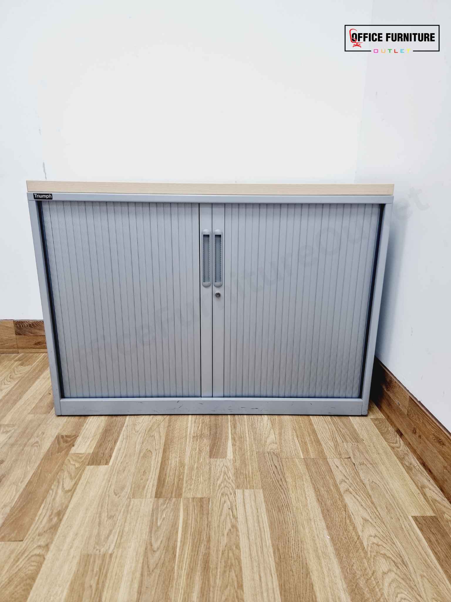 Triumph Low-Level Tambour Cabinet with Maple Top
