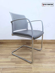 Steelcase Round Table with 2 Boss Design Mars Cantilever Armchairs