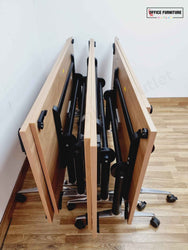 Set of Six Flip Top Tables with Fourteen Chairs
