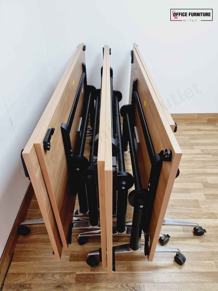 Set of Six Flip Top Tables with Fourteen Chairs