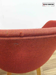Set of 2 Burnt Orange Tub Chairs (Grade B - Light Rips on Backs)