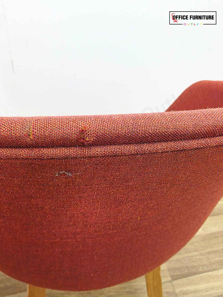 Set of 2 Burnt Orange Tub Chairs (Grade B - Light Rips on Backs)