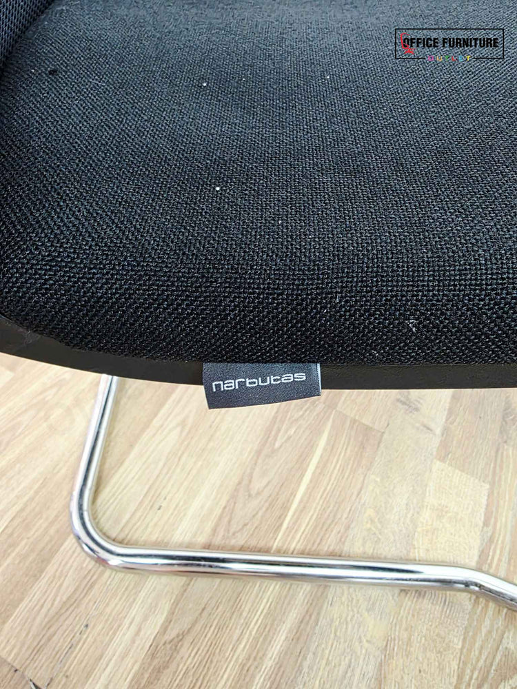 Ten Person Black Glass Boardroom Table with Narbutas Chairs