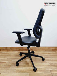 Senator Torasen Meteor Mesh Task Chair - Leather Seat