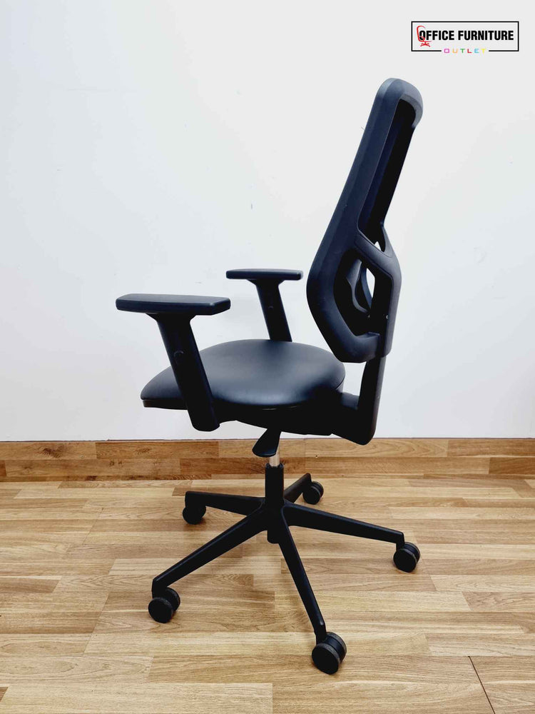 Senator Torasen Meteor Mesh Task Chair - Leather Seat