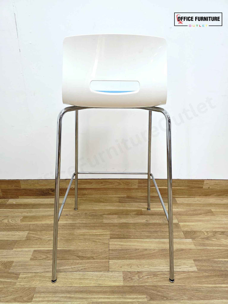 Allermuir White & Blue Bar Stool - Set of 3