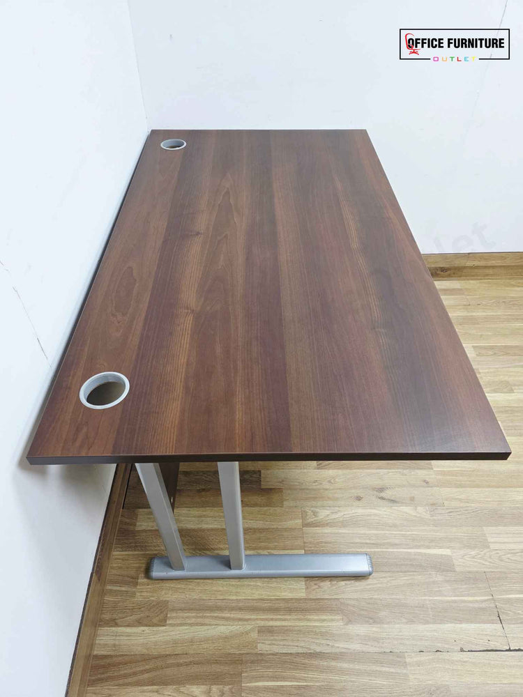Walnut Straight Office Desk (140cm x 80cm)