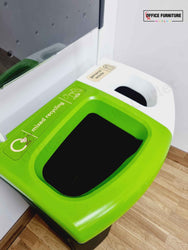 Dual Compartment Office Recycling Bin with Signboard