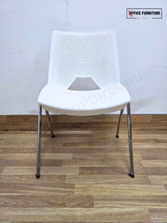 White Strike Stackable Plastic Chair by Paolo Scagnellato