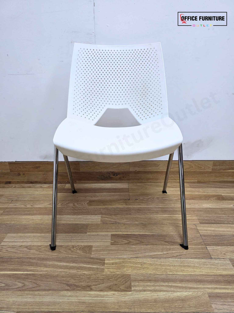 White Strike Stackable Plastic Chair by Paolo Scagnellato