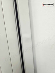 Tall Grey Metal Tambour Cabinet with Four Shelves (ST24)