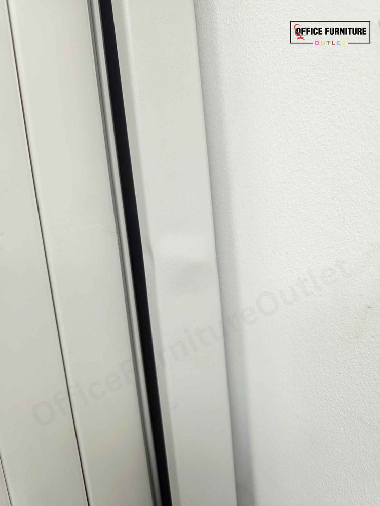 Tall Grey Metal Tambour Cabinet with Four Shelves (ST24)