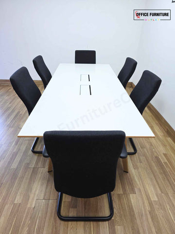 Steelcase Boardroom Table with Six Pledge Chairs