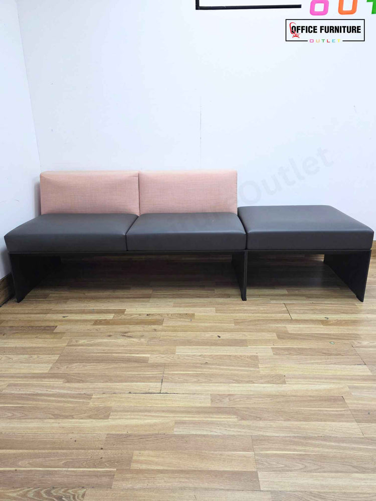 Brunner Designer 2 Seater Sofa & Pod Ottoman - Salmon Pink
