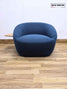 Allermuir Jinx Single Seat Lounge Chair – Dark Blue Lounge Chair with Side Table