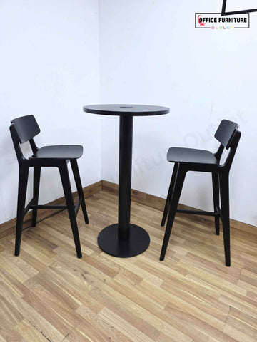 Frovi Scandi Bar Stools with Tall Black Round Table